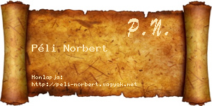 Péli Norbert névjegykártya